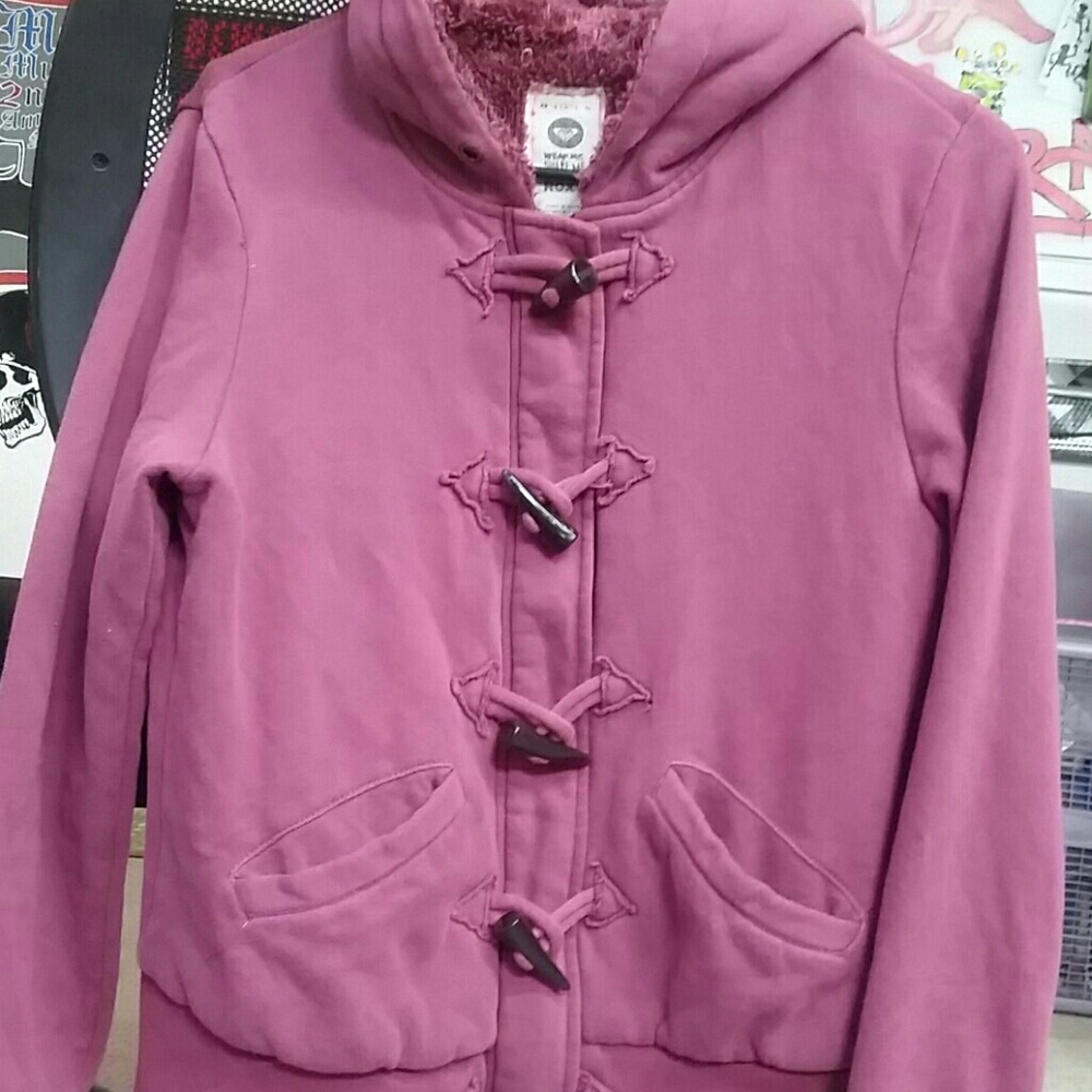 Roxy faux fur lined hoodie in size M